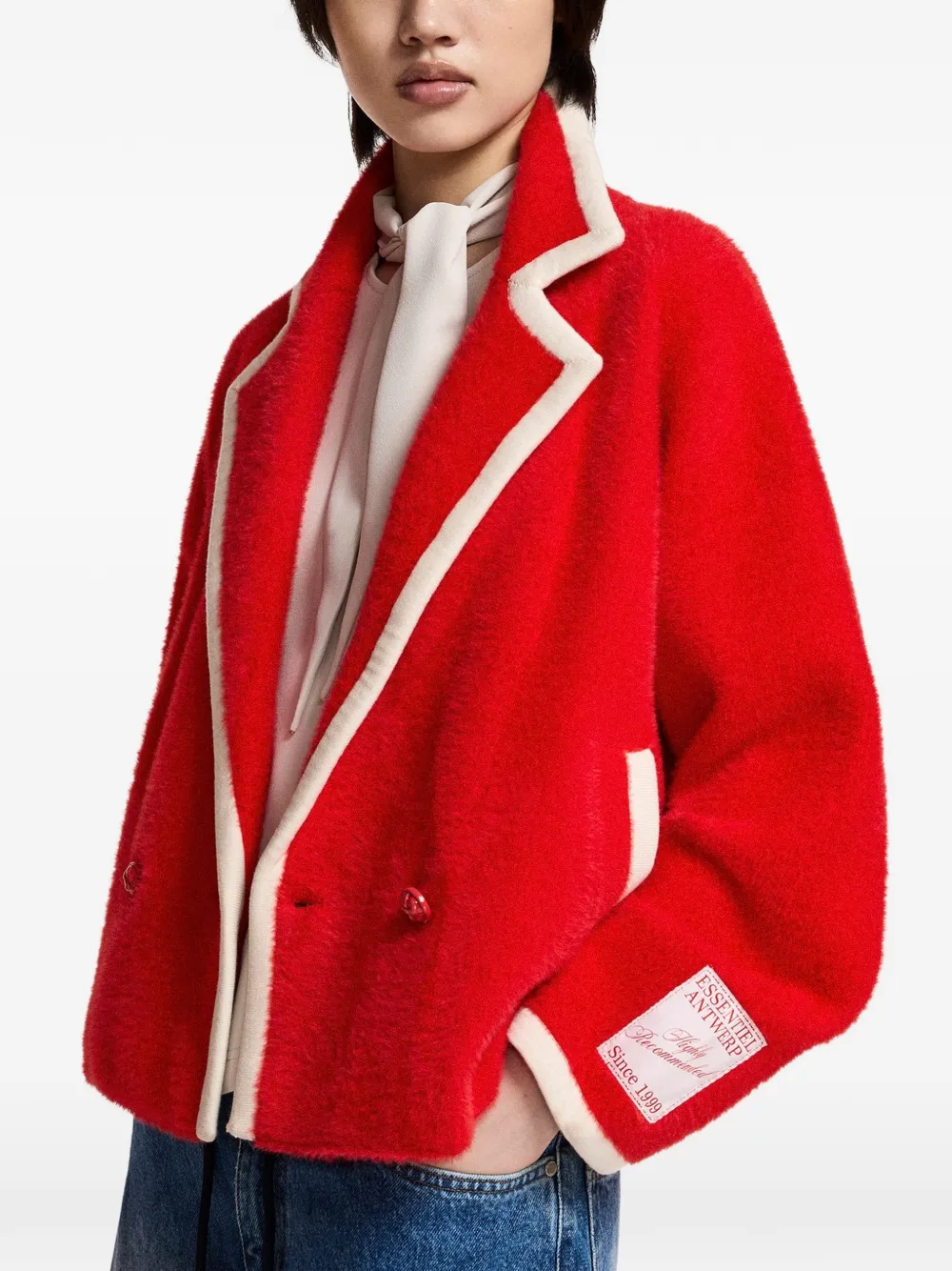 Essentiel Antwerp Kugar vest met dubbele rij knopen Rood