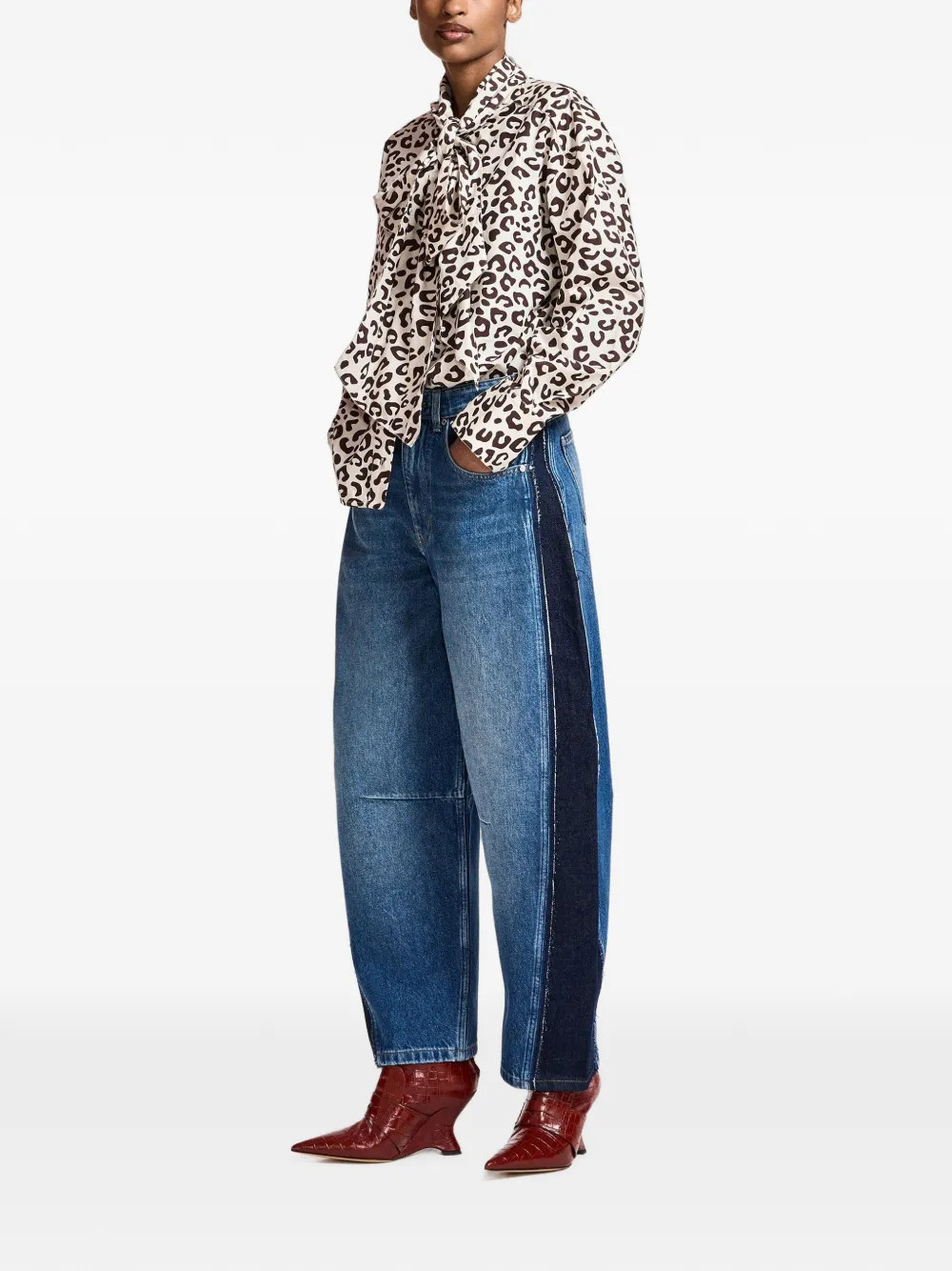 Essentiel Antwerp Kashba jeans met vlakken Blauw