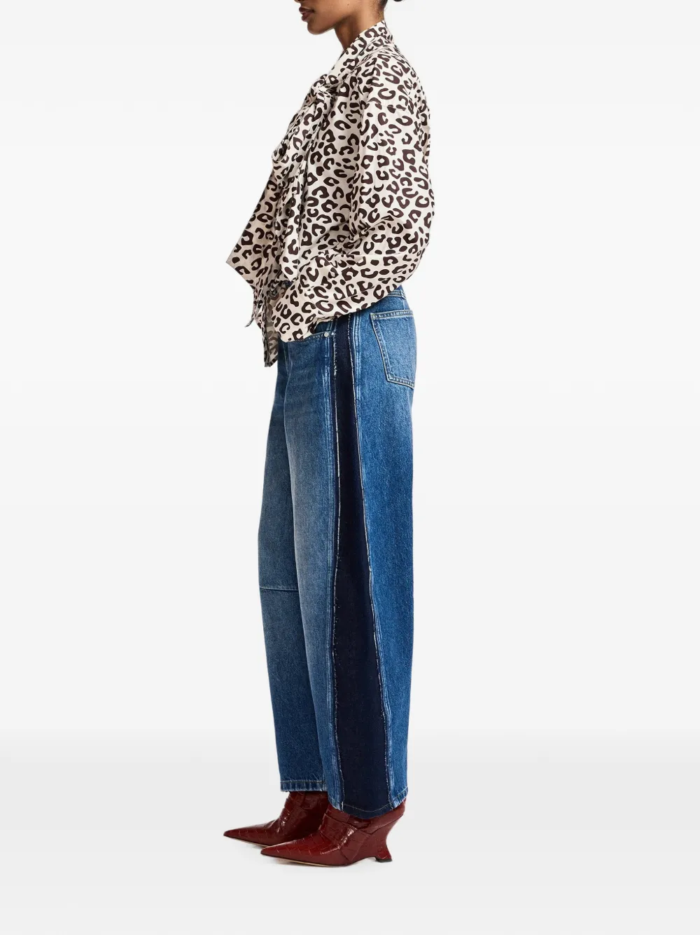 Essentiel Antwerp Kashba jeans met vlakken Blauw