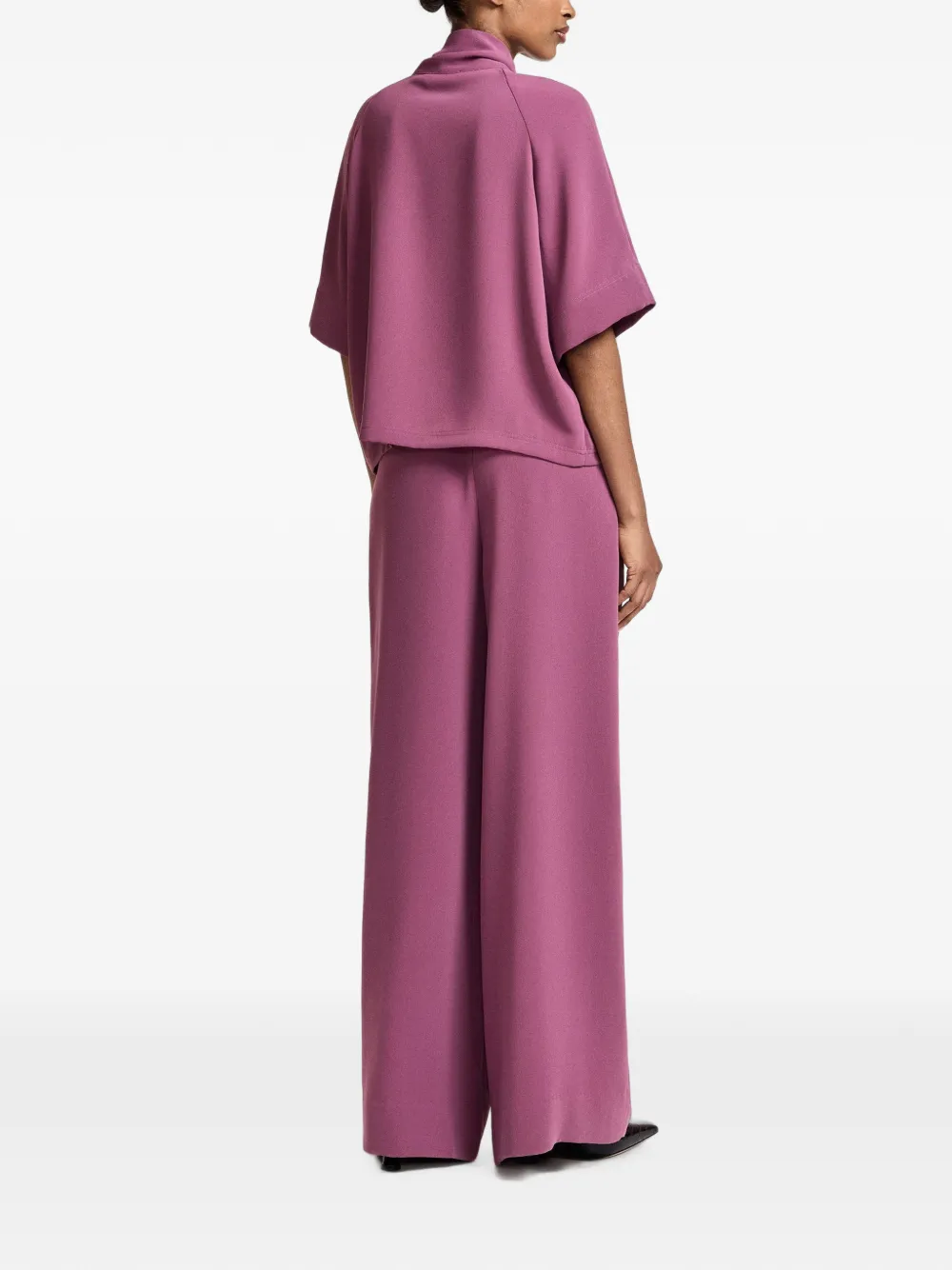 Essentiel Antwerp Kassie blouse met raglan mouwen en strik Paars