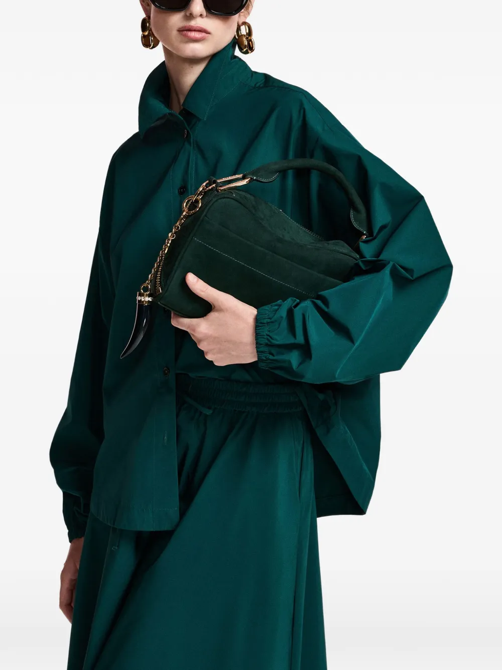 Essentiel Antwerp Oversized blouse met volumineuze mouwen Groen
