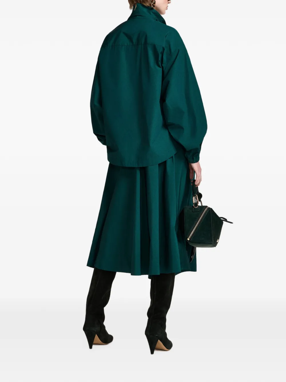 Essentiel Antwerp Oversized blouse met volumineuze mouwen Groen