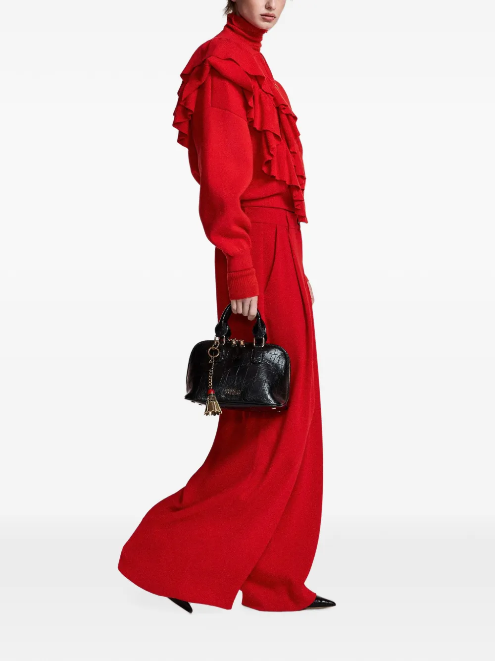 Essentiel Antwerp Vest met ruches en rits Rood