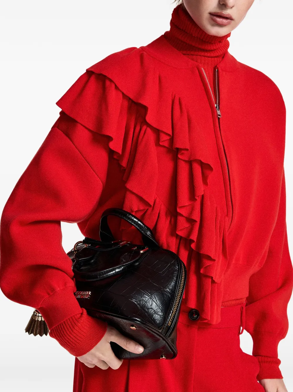 Essentiel Antwerp Vest met ruches en rits Rood