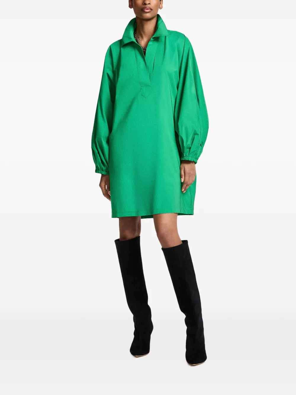 Essentiel Antwerp Oversized mini-jurk met volumineuze mouwen Groen