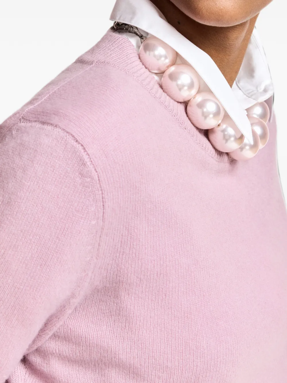 Essentiel Antwerp Kash trui met geribbelde afwerking Roze