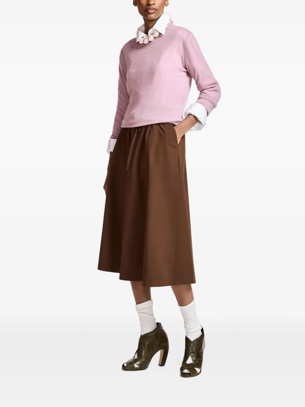 Essentiel Antwerp Kash trui met geribbelde afwerking Roze