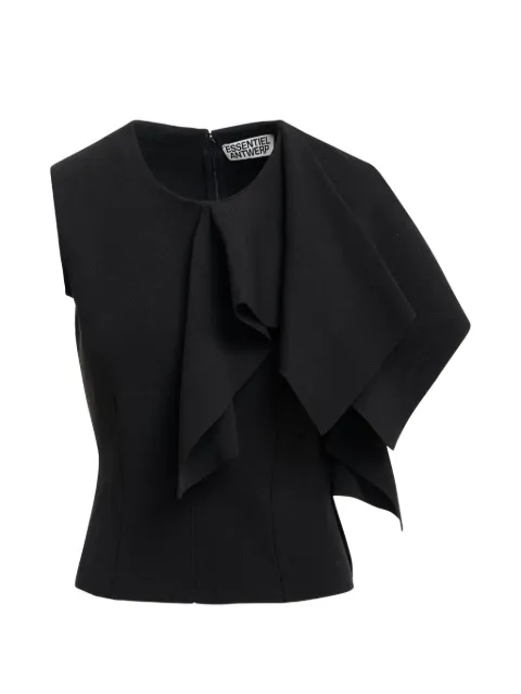 Essentiel Antwerp Know ruffled asymmetric-neck blouse
