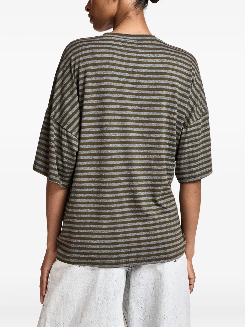 Essentiel Antwerp Gestreept T-shirt met ringdetail Groen