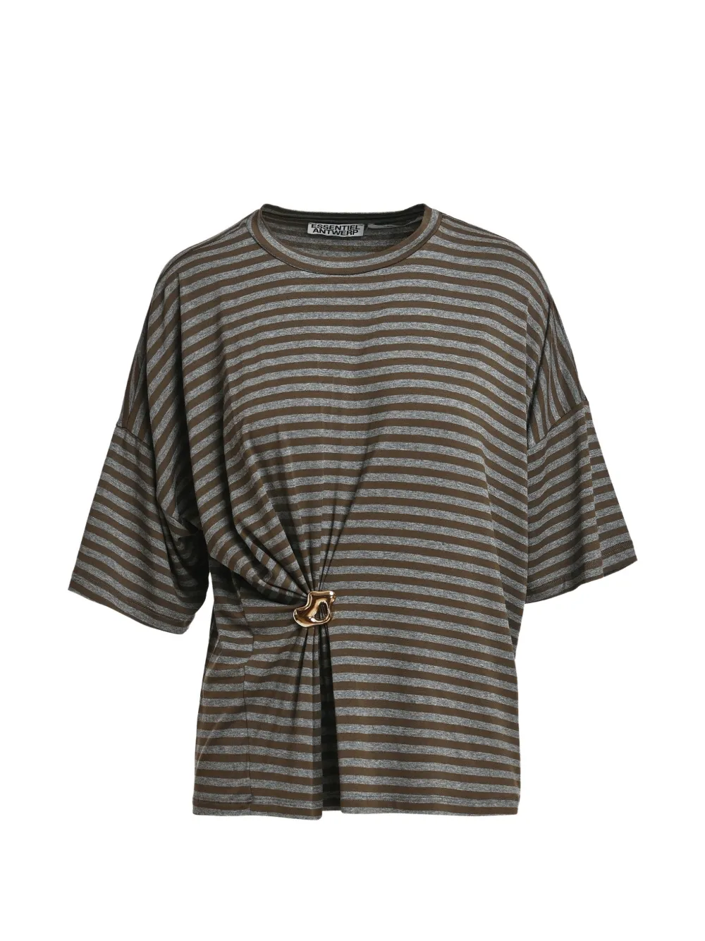 Essentiel Antwerp striped ring-detail T-shirt