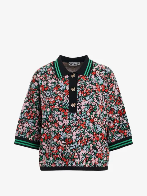 Essentiel Antwerp Kartos floral-print polo top