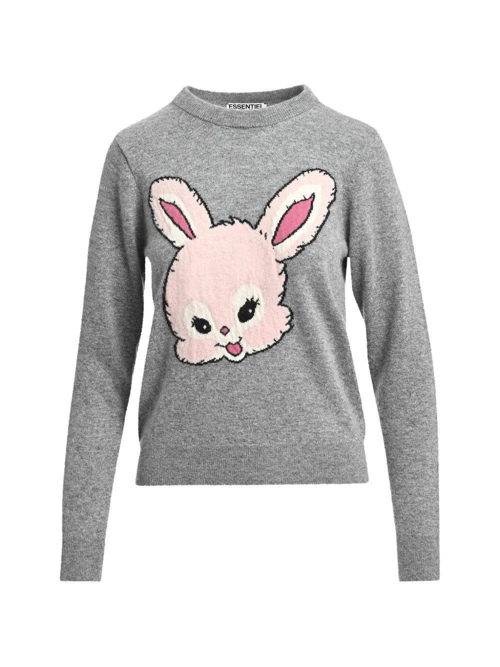 Essentiel Antwerp Kapital Pullover mit Hasen-Intarsie - Grau