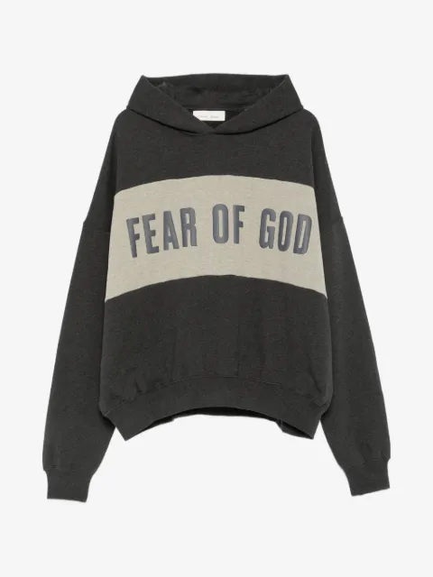 FEAR OF GOD ESSENTIALS logo-print panelled hoodie