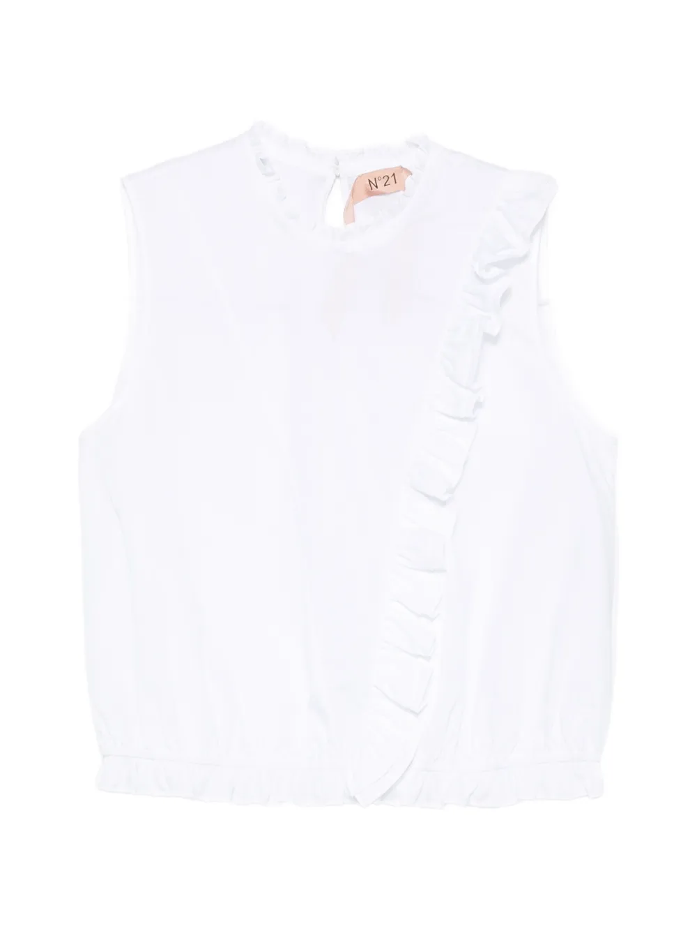 Nº21 ruffled sleeveless blouse - Bianco