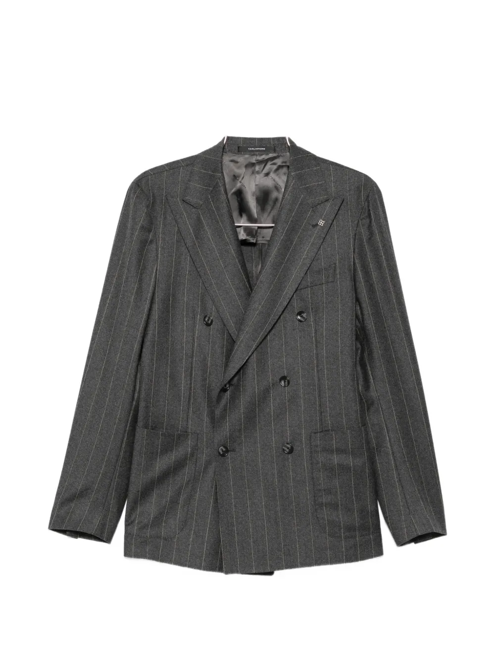 Tagliatore Stripe-pattern Double-breasted Suit In Gray