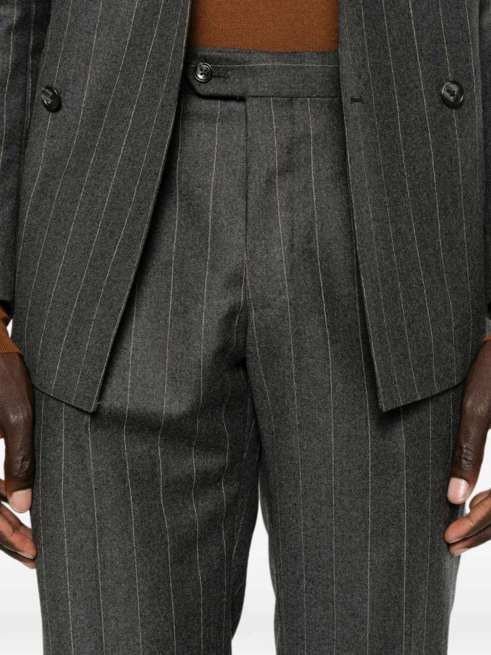 Tagliatore Stripe-pattern Double-breasted Suit In Gray