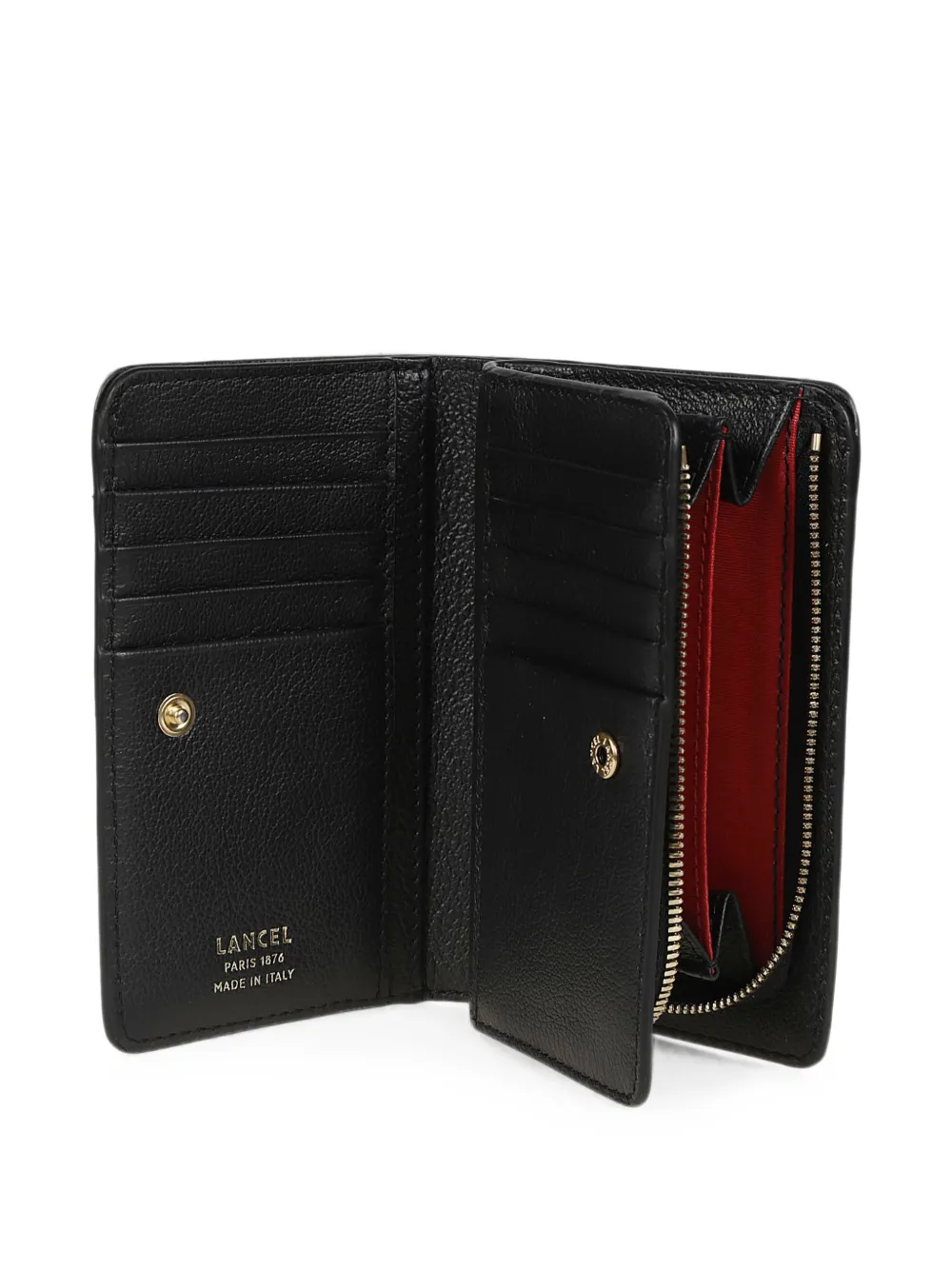 Lancel BCBG logo-print leather wallet Zwart
