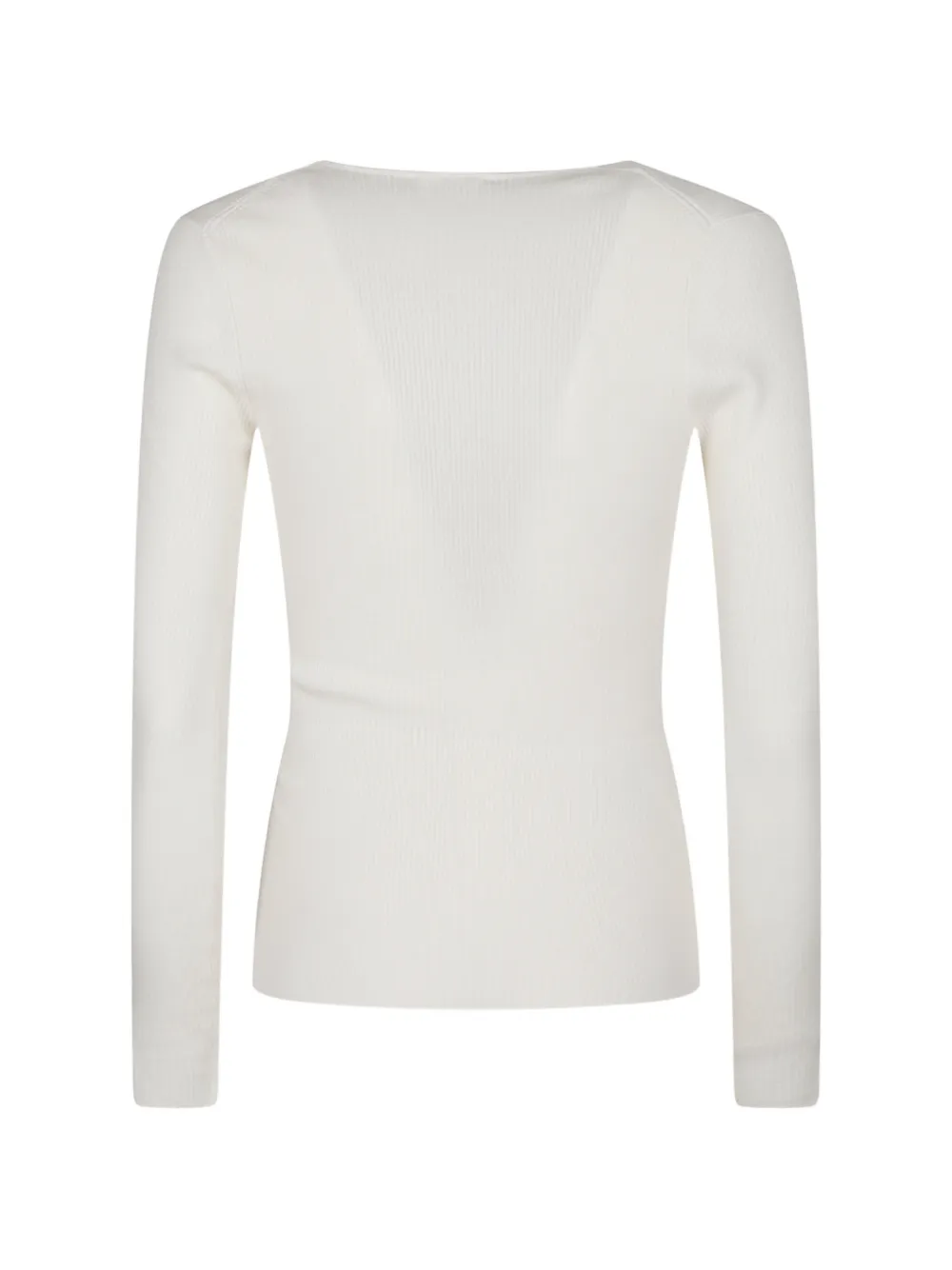 P.A.R.O.S.H. Ribgebreid T-shirt met vierkante hals Wit