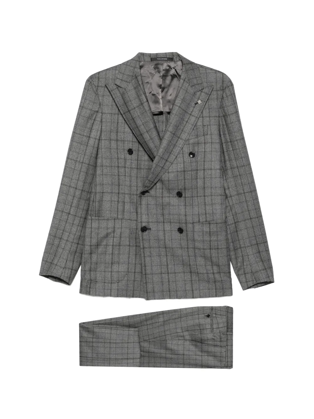 Tagliatore check-pattern double-breasted suit - Grau