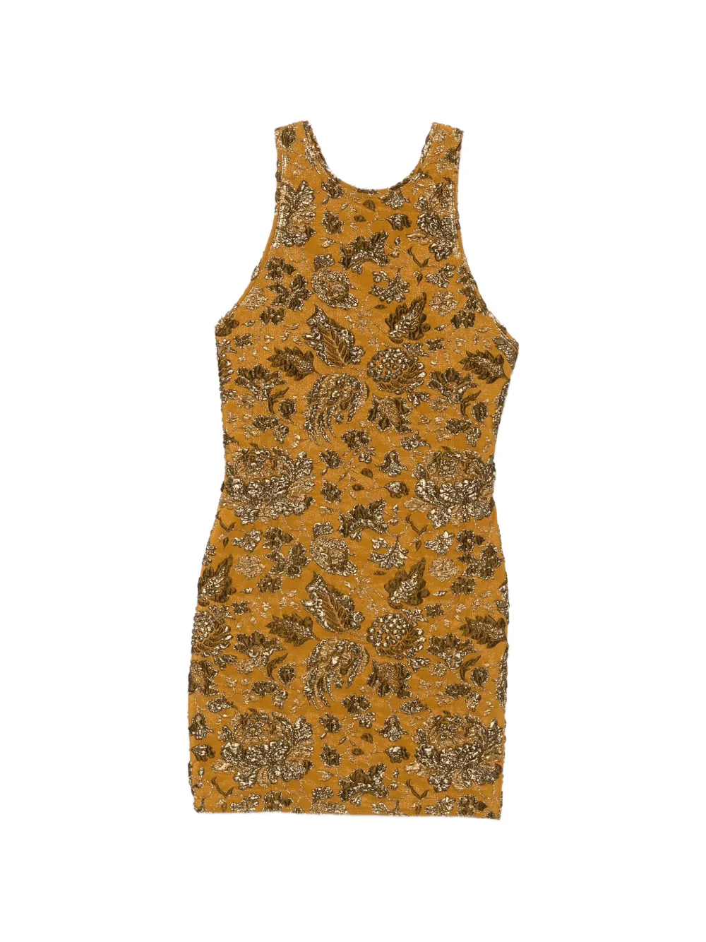 Saint Laurent floral-jacquard mini dress - Yellow