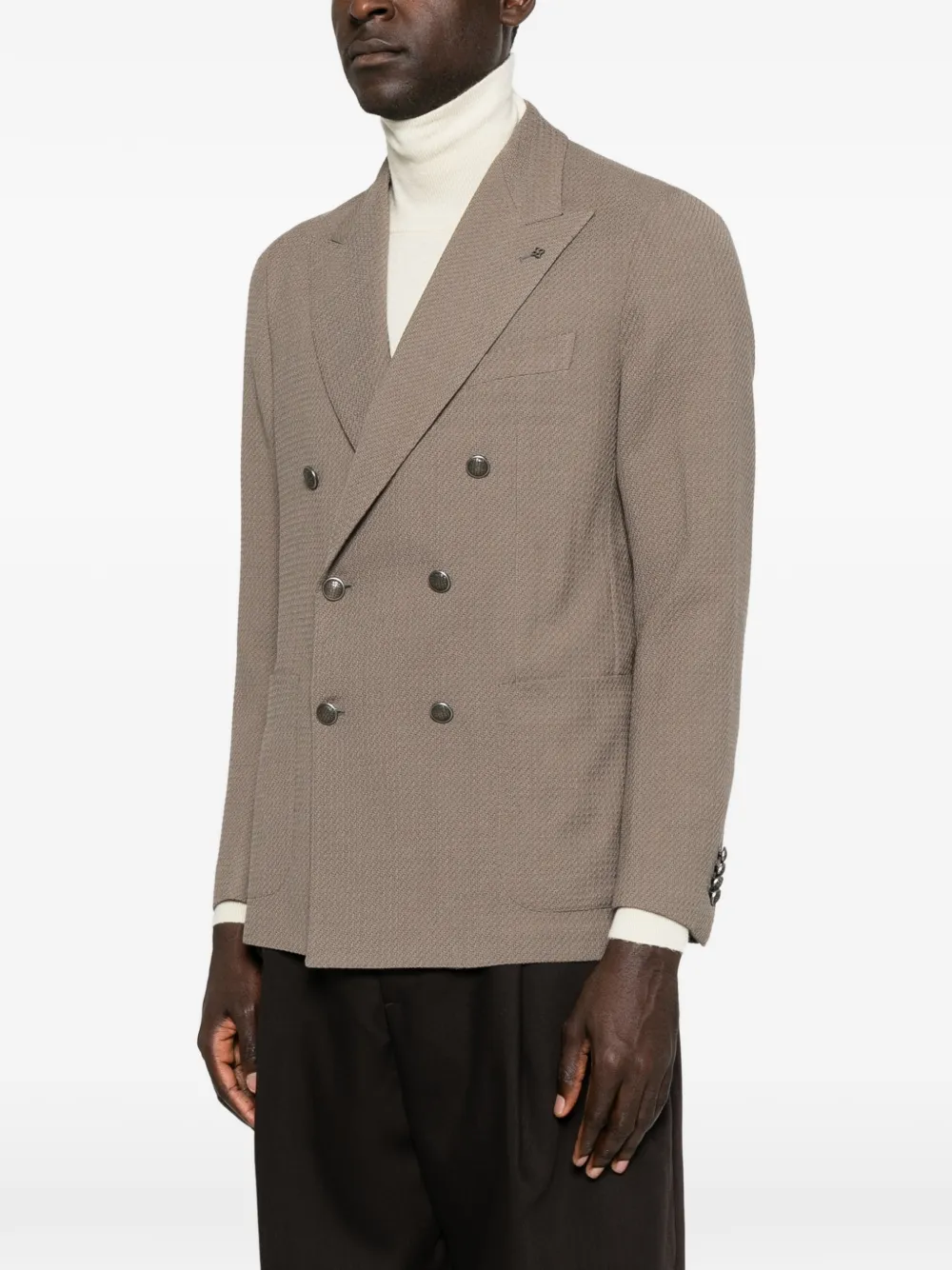 Tagliatore Blazer met dubbele rij knopen en puntige revers Grijs