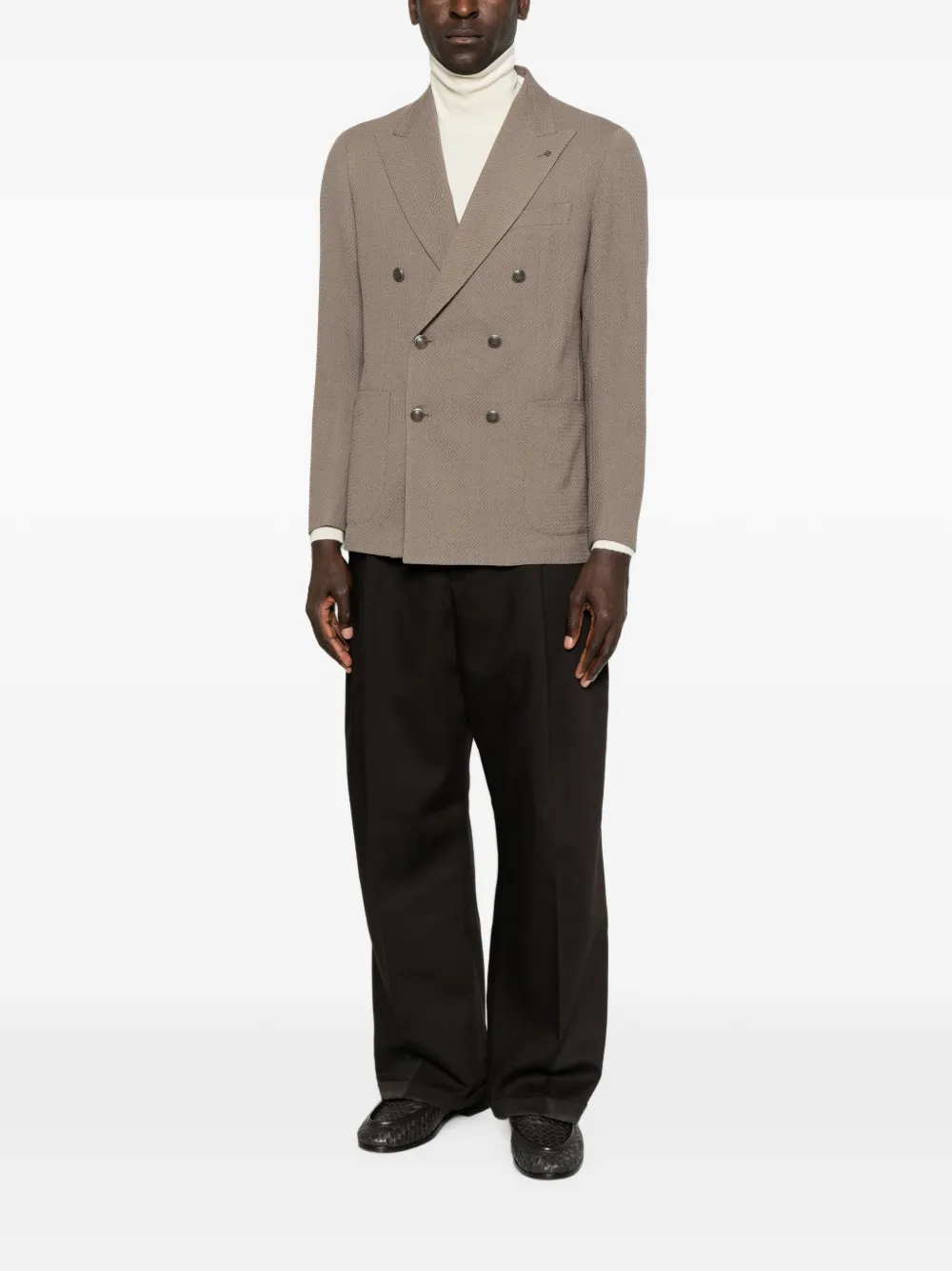 Tagliatore Blazer met dubbele rij knopen en puntige revers Grijs