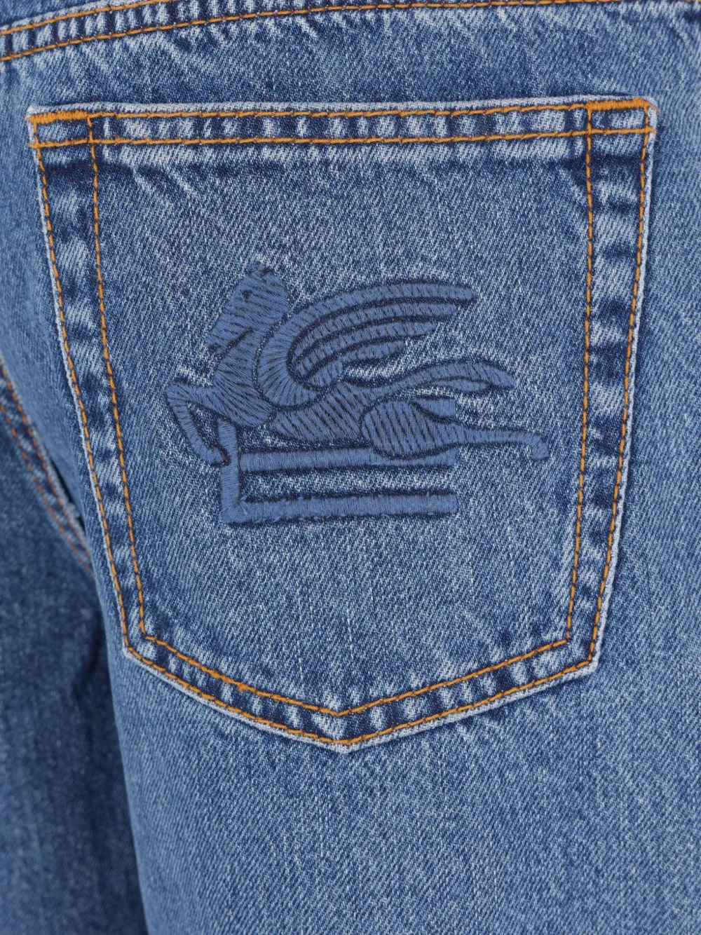 ETRO Jeans met Pegaso-borduurwerk Blauw