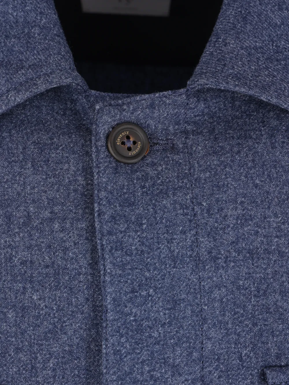 Eleventy Jas met knoopsluiting en klepzak Blauw