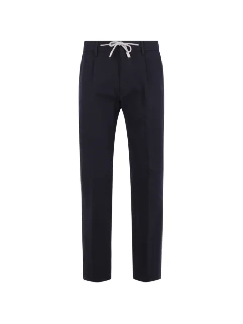 Eleventy drawstring-waist pleated trousers