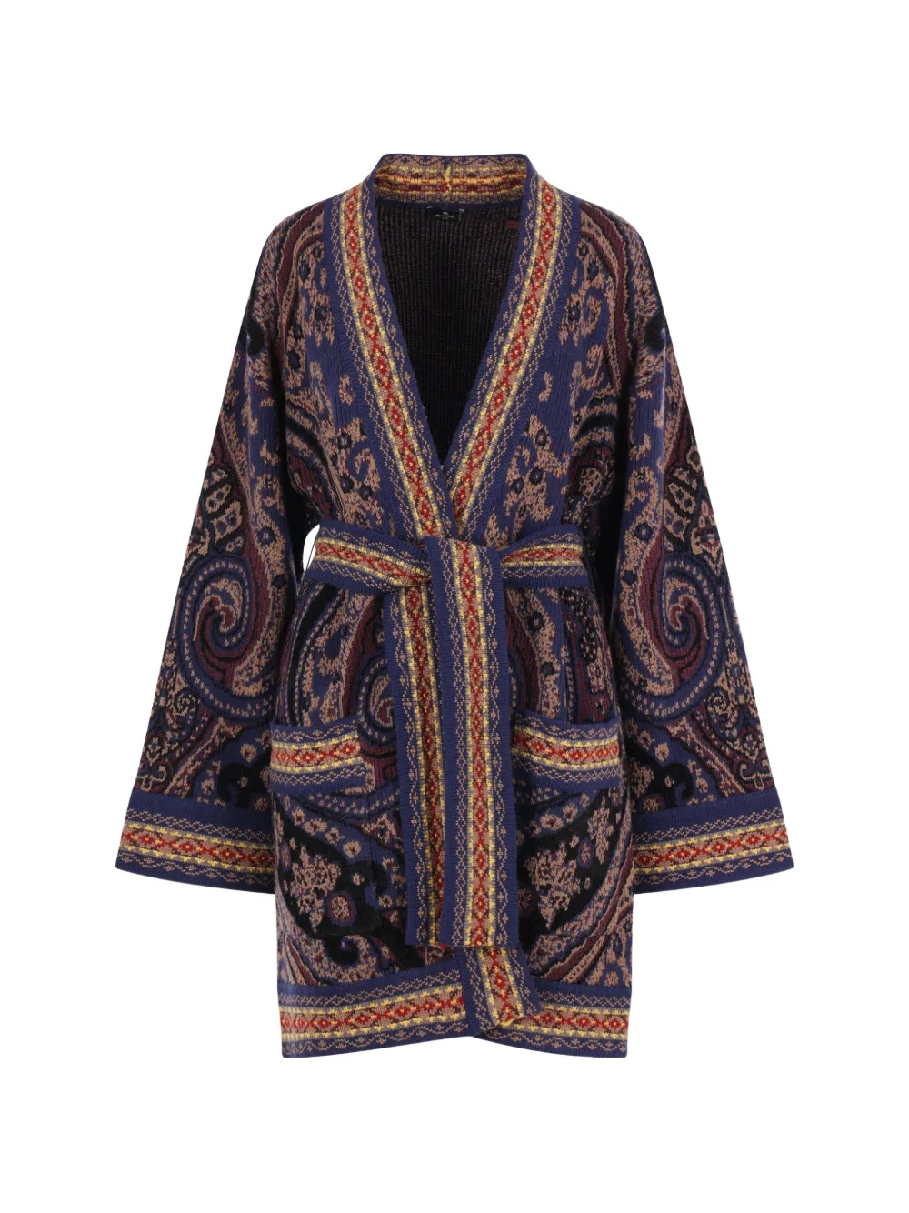 ETRO paisley-pattern belted jacket - Blau