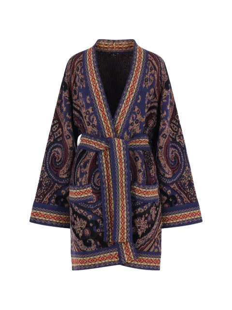 ETRO paisley-pattern belted jacket