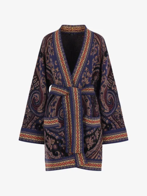 ETRO paisley-pattern belted jacket