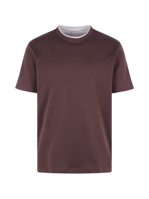 Eleventy t-shirt manches courtes à col superposé