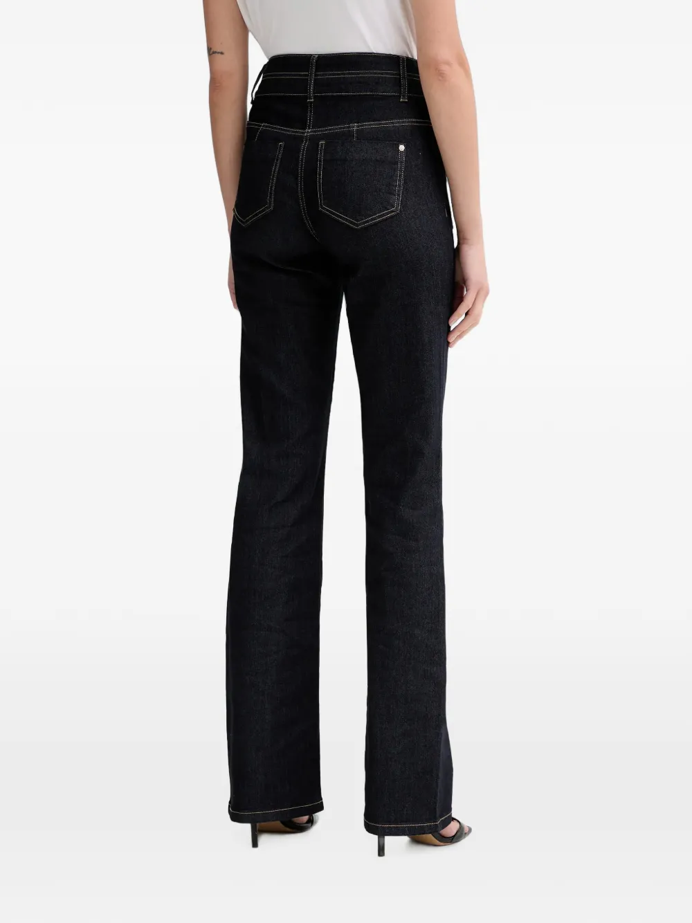 Morgan Flap-pocket Flared Jeans In Black
