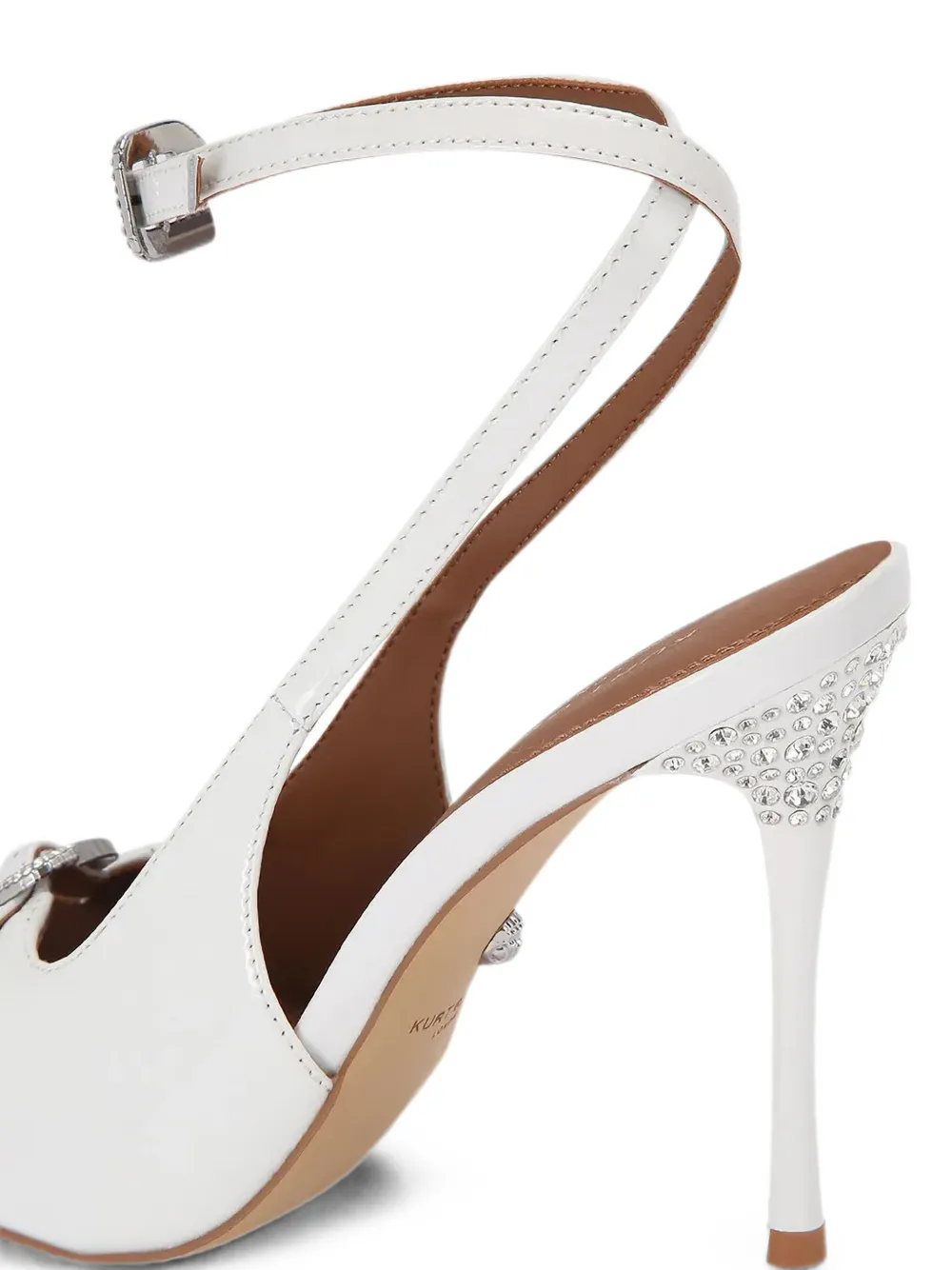 Kurt Geiger London crystal-embellished pointed-toe pumps Wit