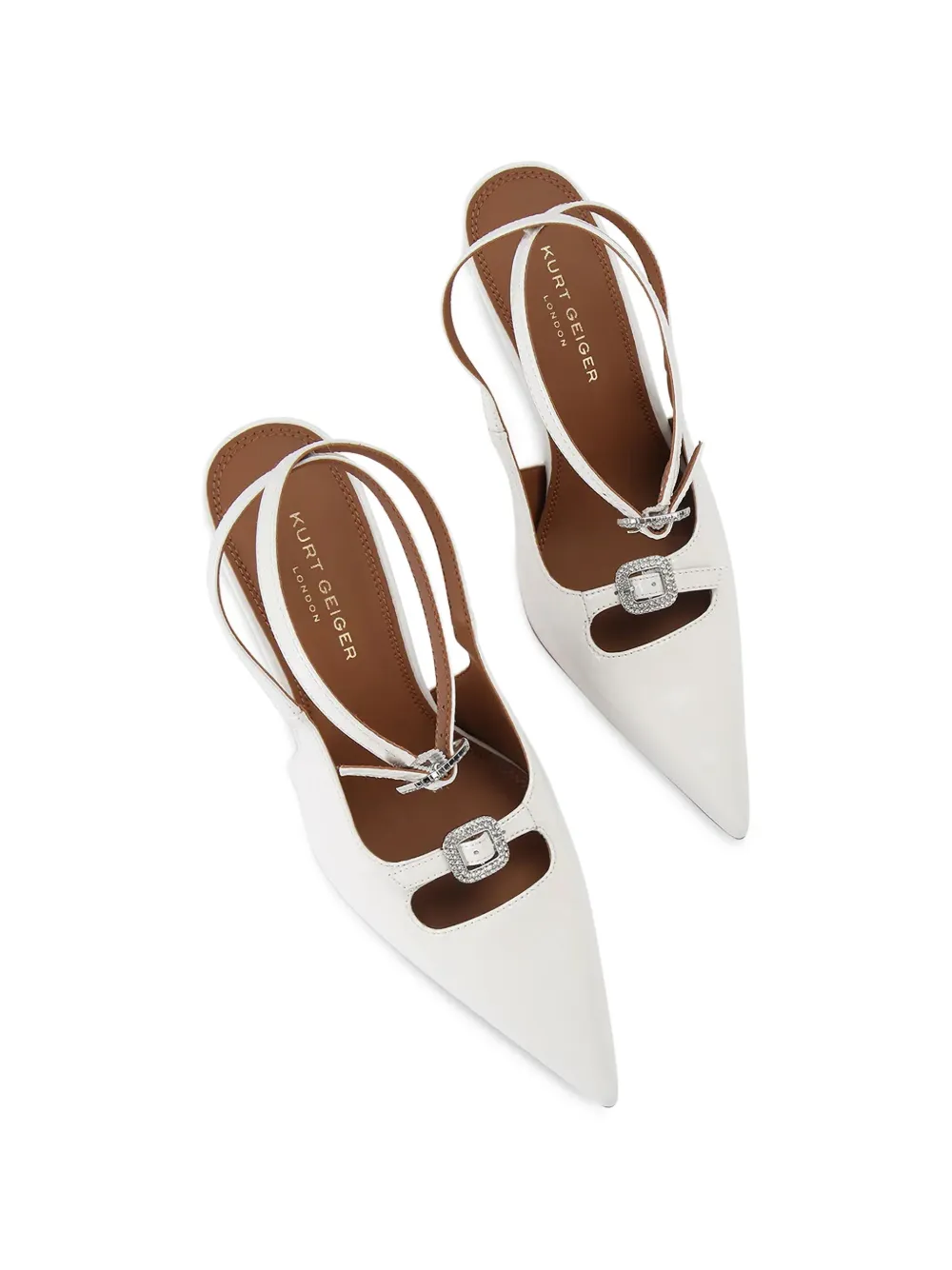 Kurt Geiger London crystal-embellished pointed-toe pumps Wit