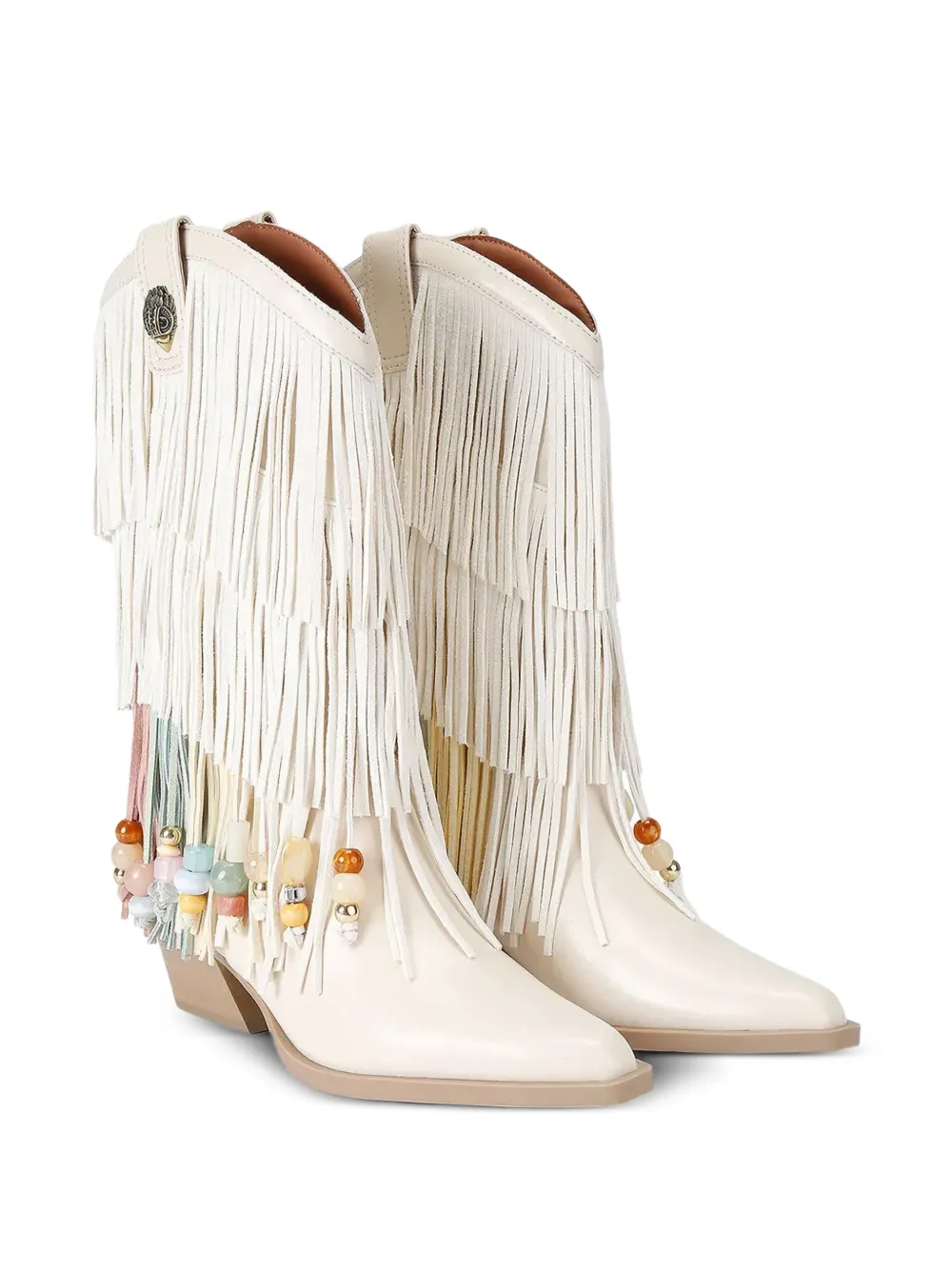 Kurt Geiger London fringed beaded boots Beige