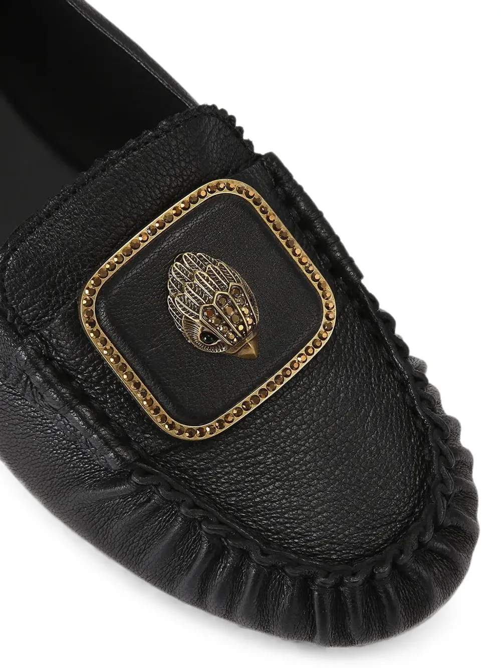 Kurt Geiger London Eagle-plaque leather loafers Zwart