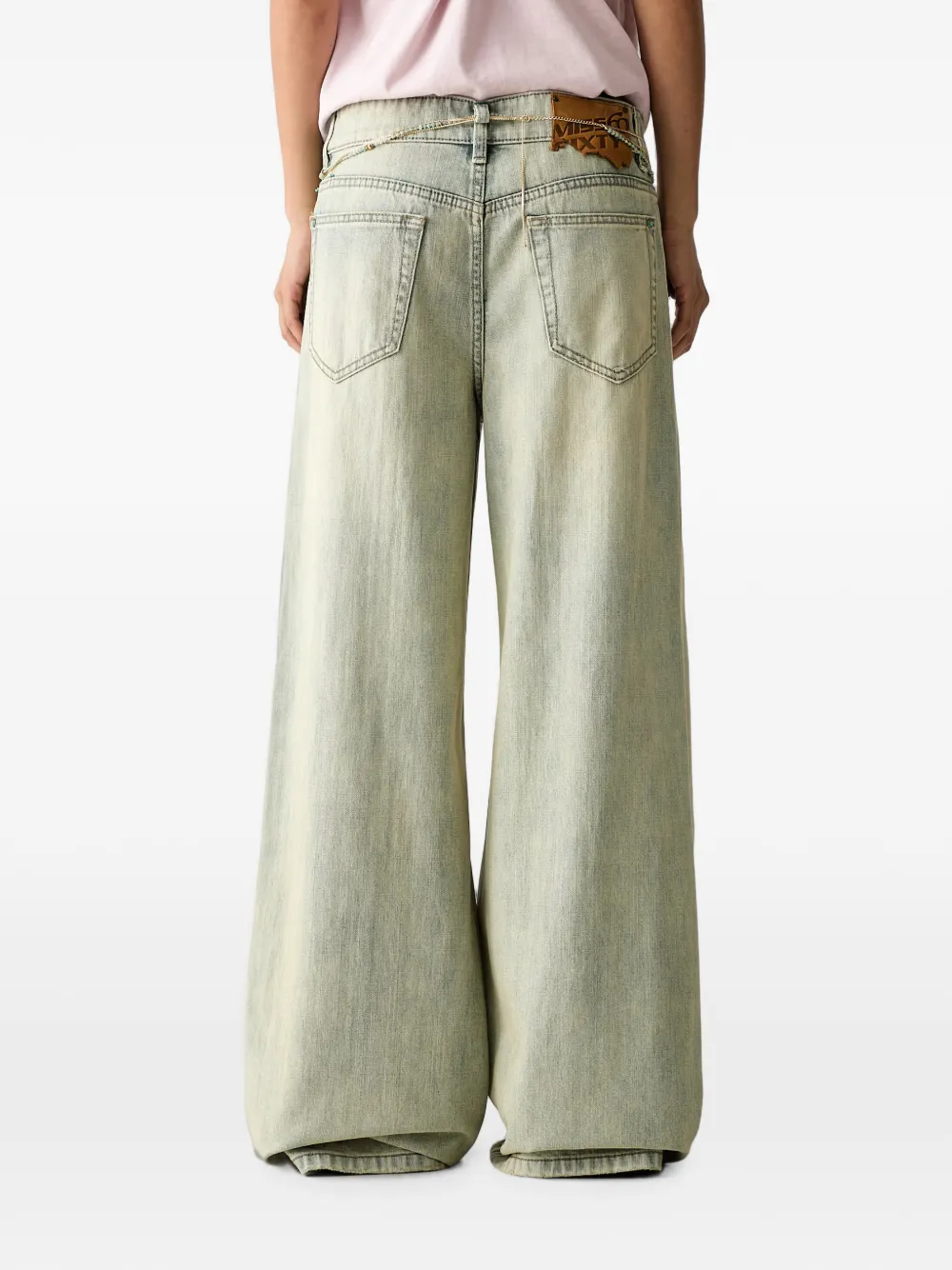 Miss Sixty Beaded-chain Flared Jeans In Multi