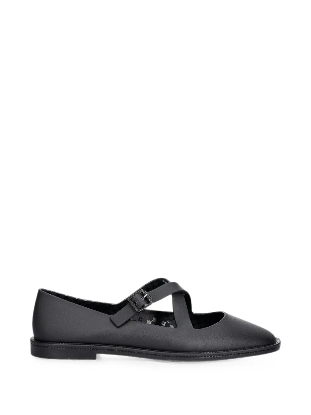 Melissa Ever Cross-strap Buckle-fastening Ballet Flats In Black