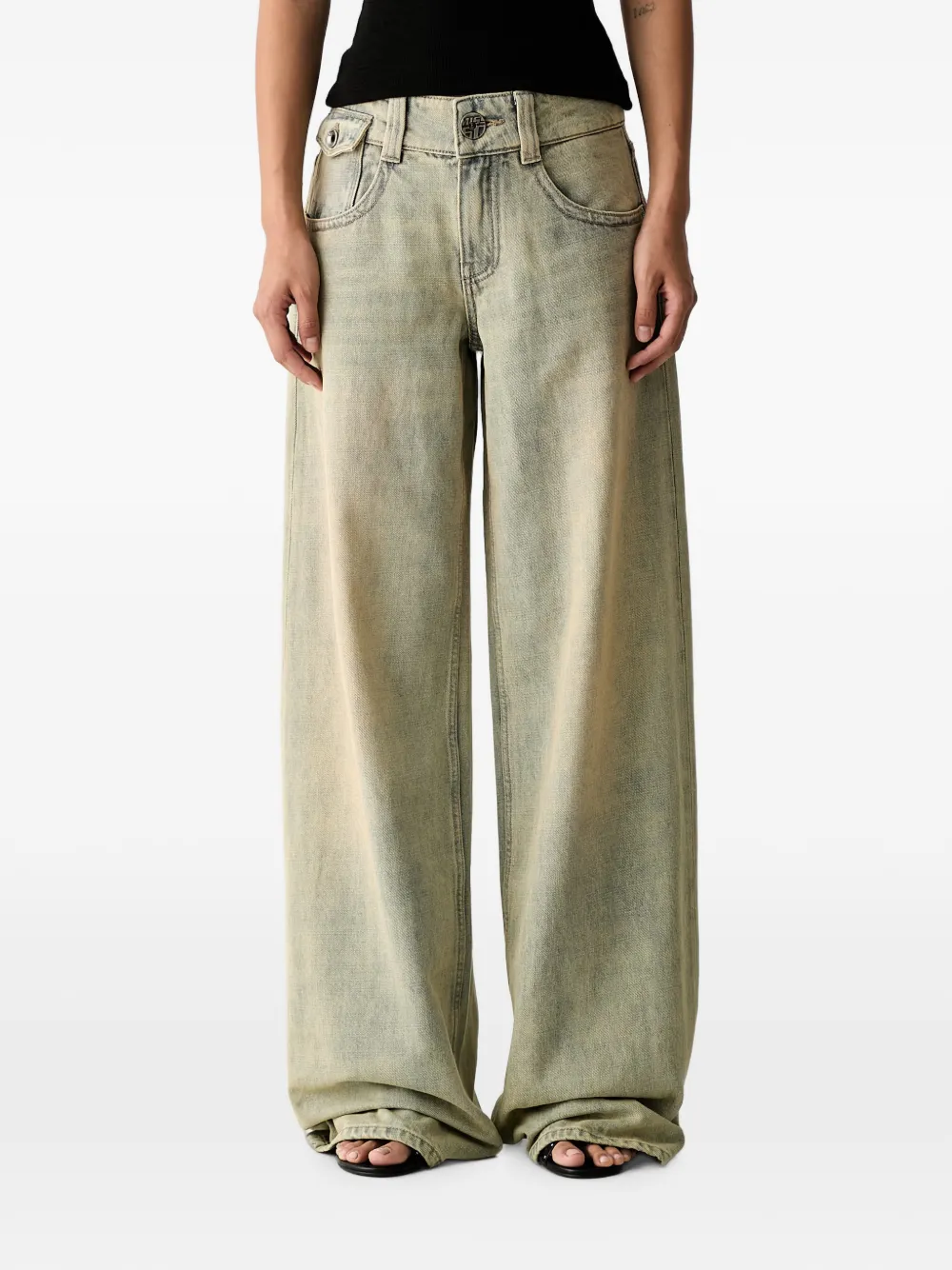 Miss Sixty Logo Detail Jeans In Neutral