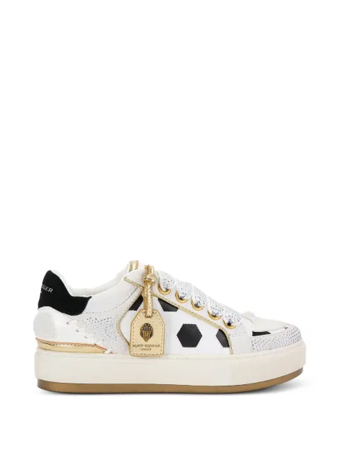Kurt Geiger London crystal-embellished leather sneakers