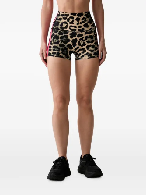 P.E Nation leopard-print side-stripe shorts
