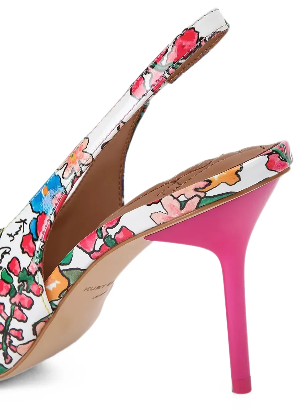 Kurt Geiger London floral-print crystal-embellished pumps Wit