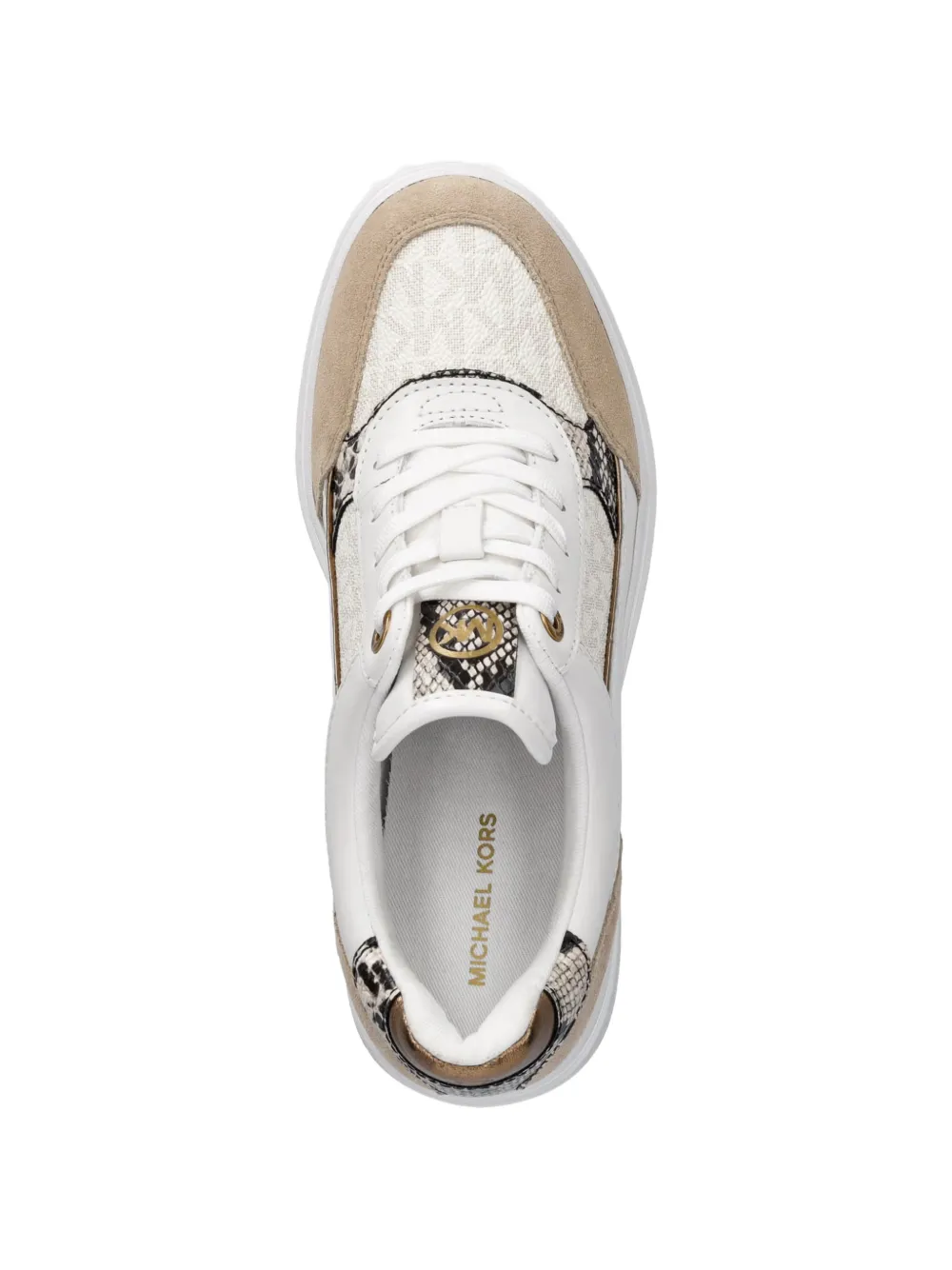 Michael Kors logo-print snakeskin-effect sneakers Wit