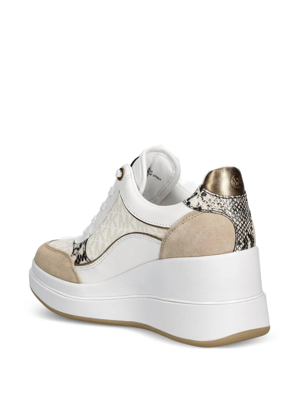Michael Kors logo-print snakeskin-effect sneakers Wit