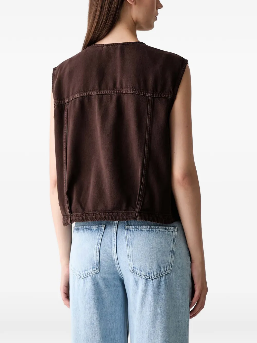 Marc O'Polo drawstring-hem sleeveless denim vest Bruin