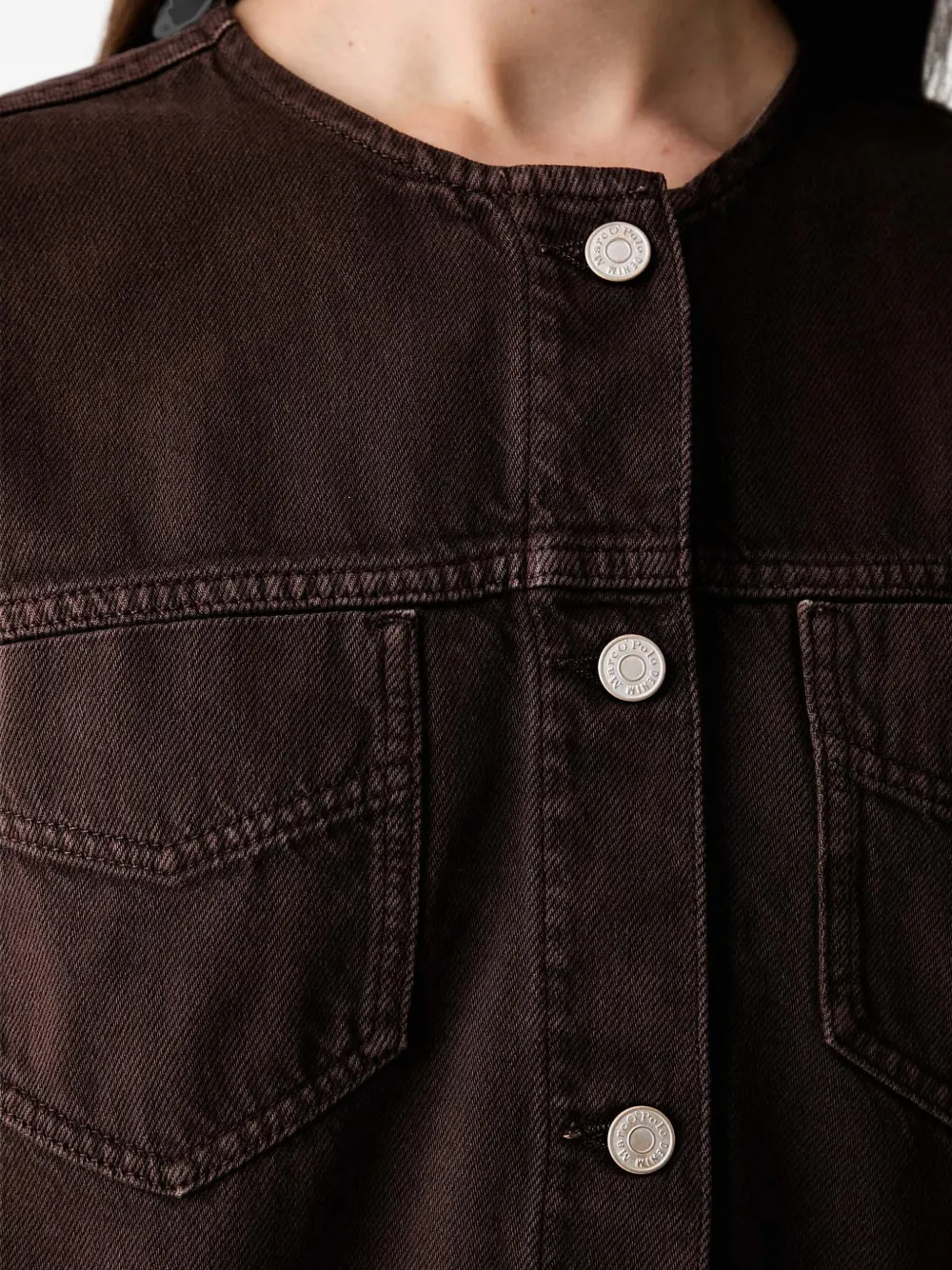 Marc O'Polo drawstring-hem sleeveless denim vest Bruin