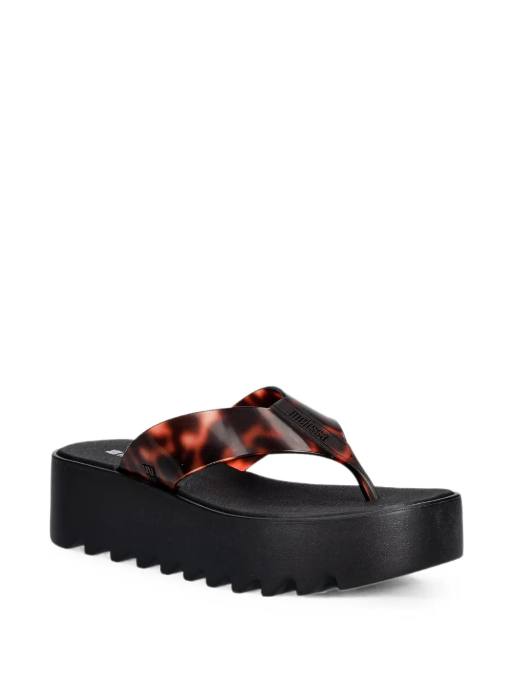 Melissa tortoiseshell-effect platform flip-flops Zwart
