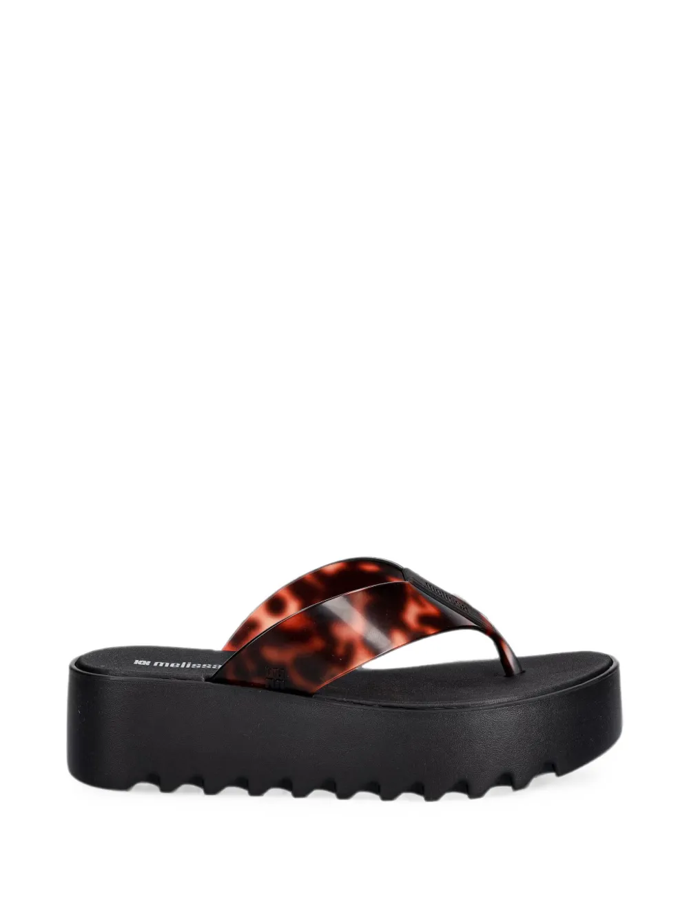 Melissa tortoiseshell-effect platform flip-flops Zwart